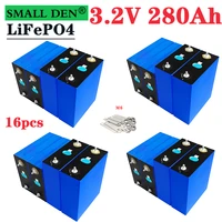 16pcs new 280ah lifepo4 rechargeable battery pack 3 2v class a lithium iron phosphate prism solar energy duty free in eu and us