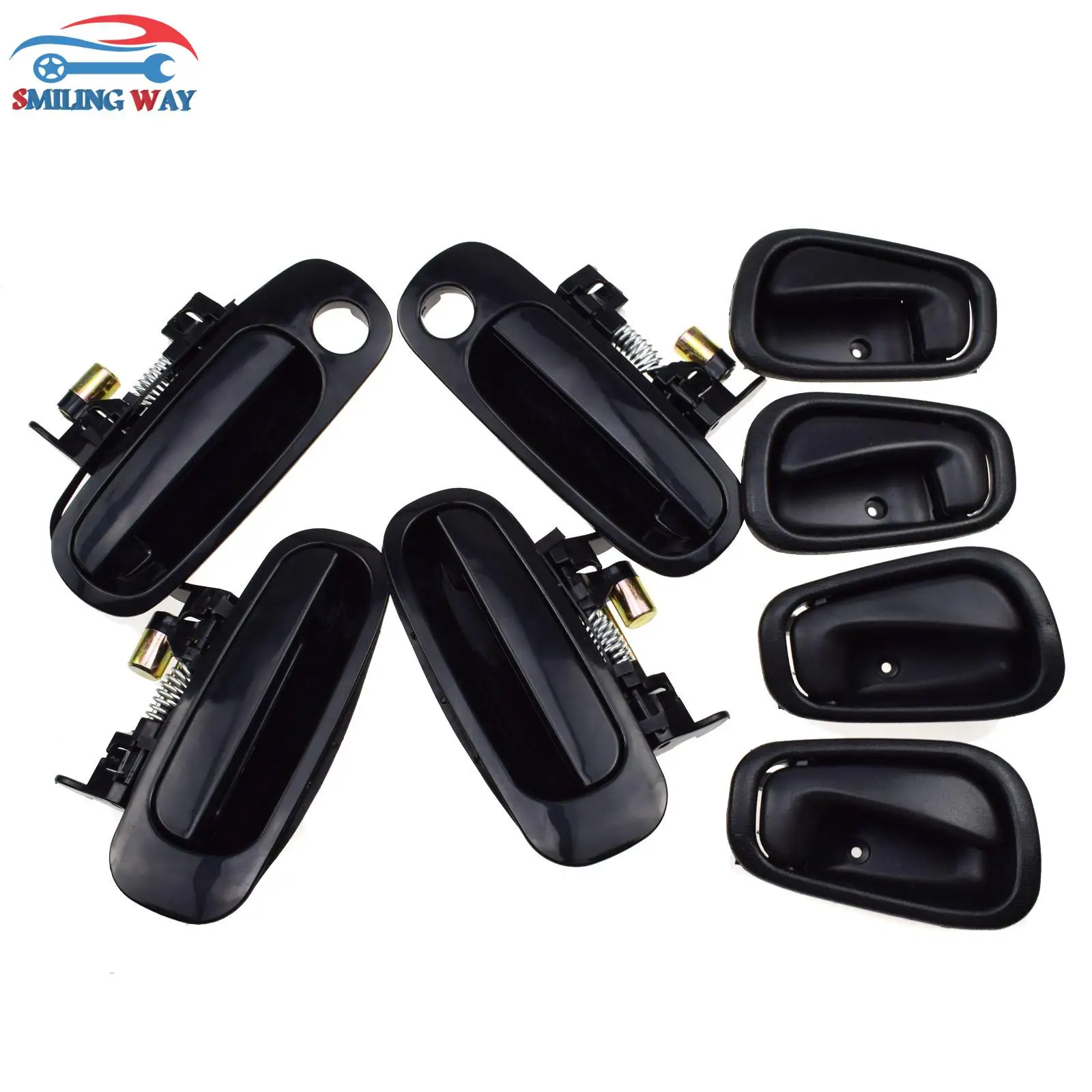 Smiling Way # черная внешняя и внутренняя дверная ручка 8 шт для Toyota Corolla Chevrolet Prizm 1998-2002