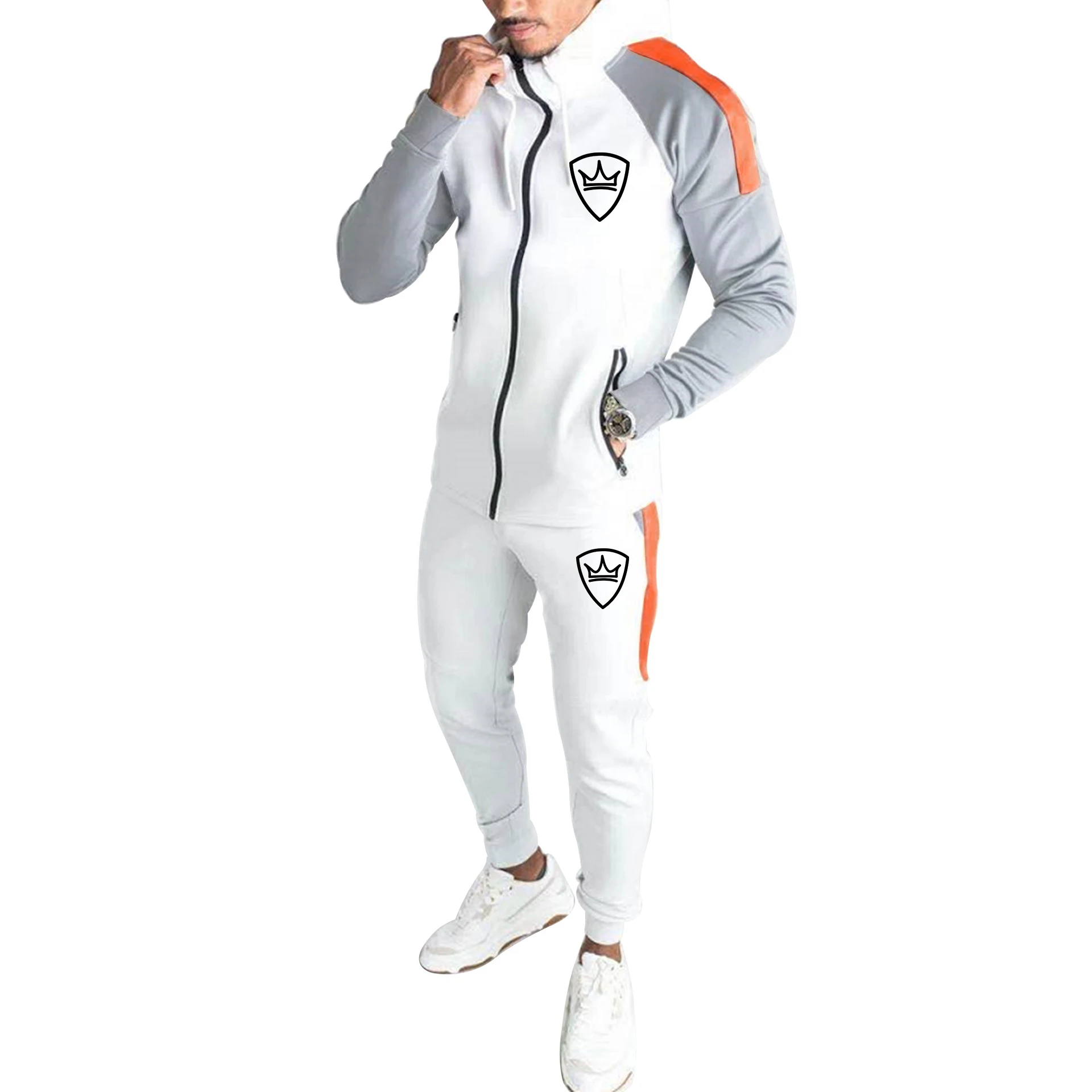 Новинка 2021 модный брендовый осенне зимний мужской комплект с худи Свитшот и