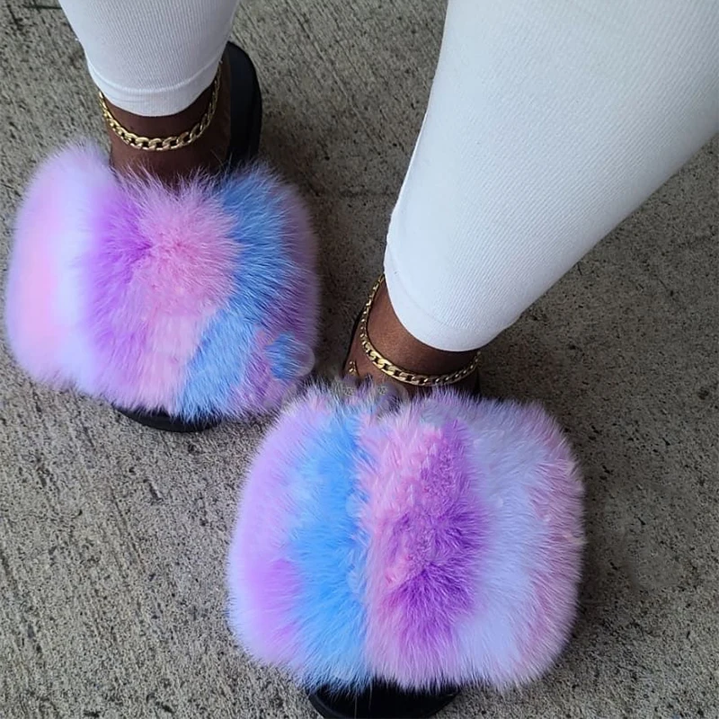 

Furry Slides Women Fluffy Slippers Klapki Z Futerkiem Claquette Fourrure Fuzzy Slippers Fourrure Pele Dames Schoenen Sandals