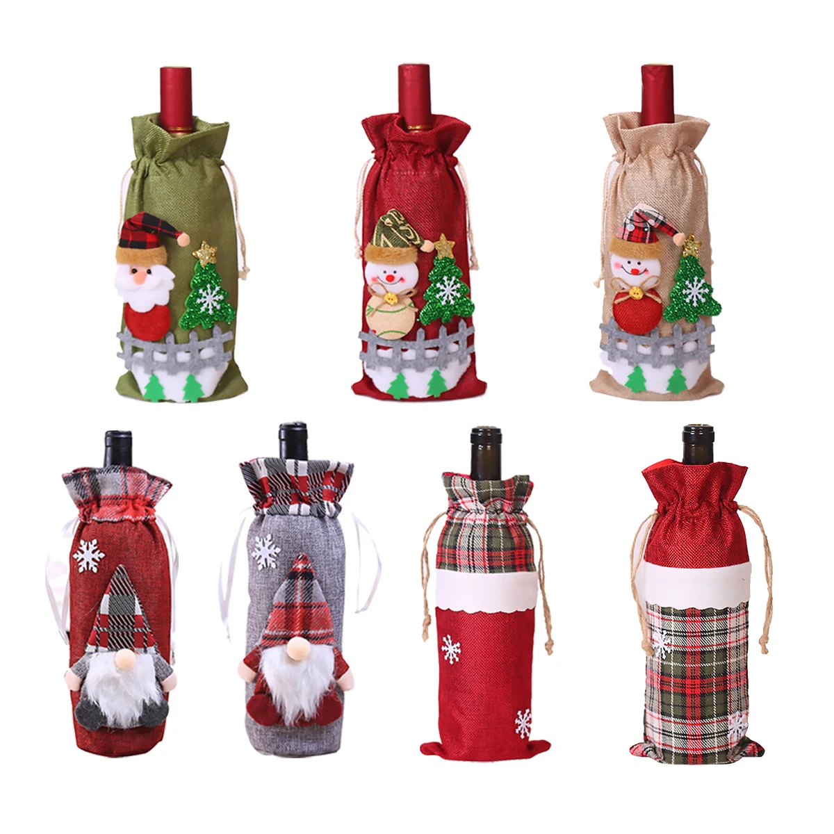 Рождественская Крышка для бутылки вина Рождественское украшение дома 2019