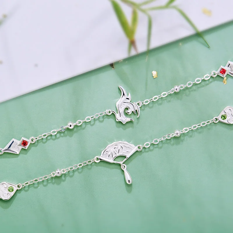 

Scum Villain Self Saving System Bracelet 925 sterling silver Anime Manga Role Shen Qingqiu Luo Binghe Svsss Action Figure Gift