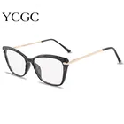 Очки в ретро-стиле женские, Квадратные прозрачные аксессуары кошачий глаз, модные брендовые дизайнерские очки