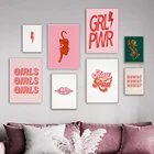 Настенная Картина на холсте Феминистская мода розовая девушка энергия принты плакат девушки современные Тигры картины для гостиной спальни Декор