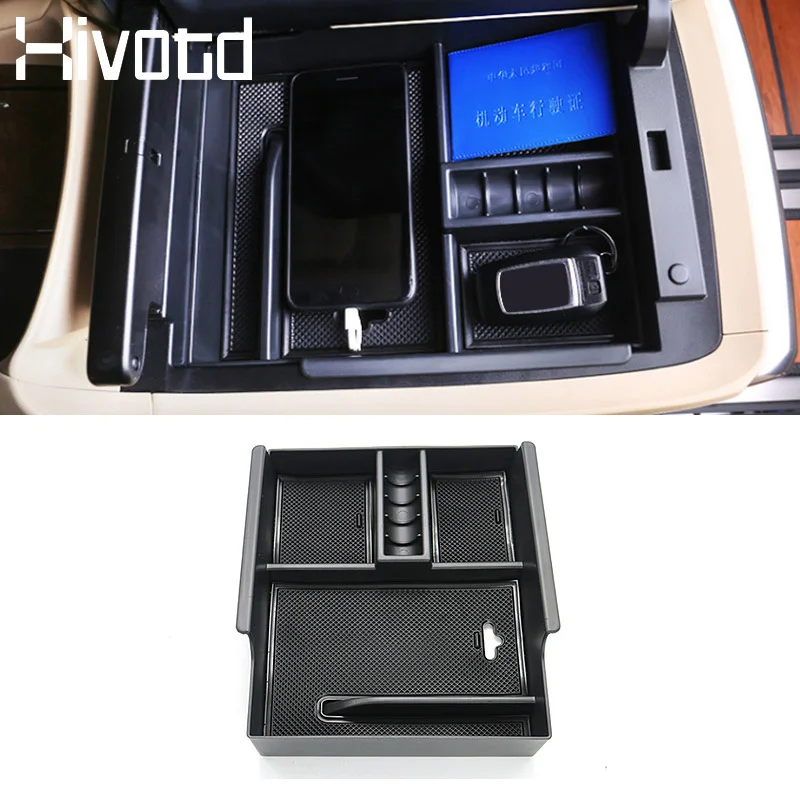 Hivotd For Toyota ALPHARD VELLFIRE Accessories Car Center Console Armrest Storage Box ABS Organizer Bin Tray Interior 2015-2020 |