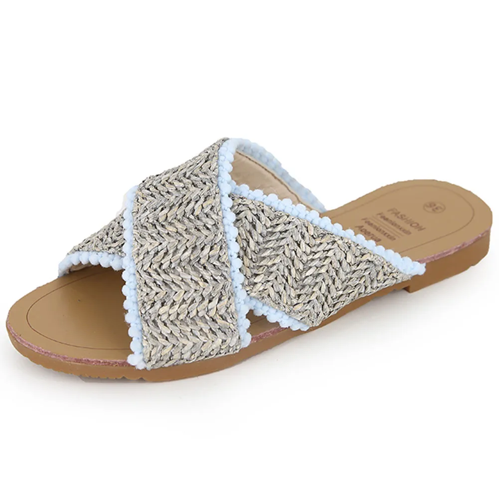 Женские сланцы KarinLuna летние шлепанцы на низком каблуке и платформе с открытым