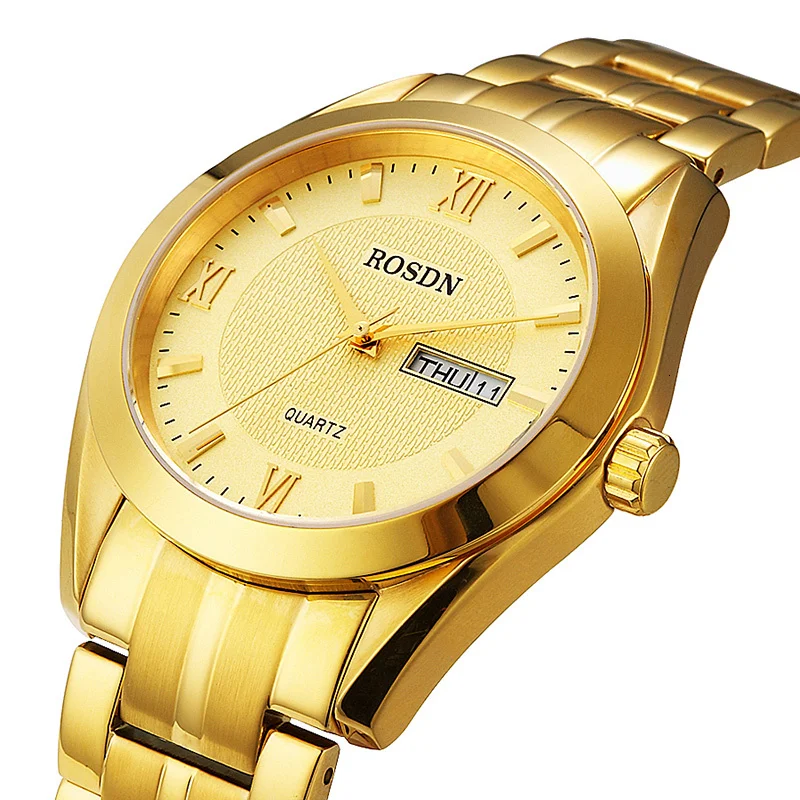 Люксовый бренд ROSDN парные часы Японский кварцевый механизм Мужские 8 мм ультра