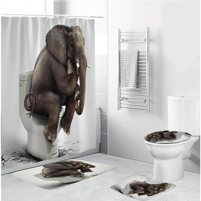 Коврики Toliet для ванной комнаты занавеска душа с 12 крючками прочный