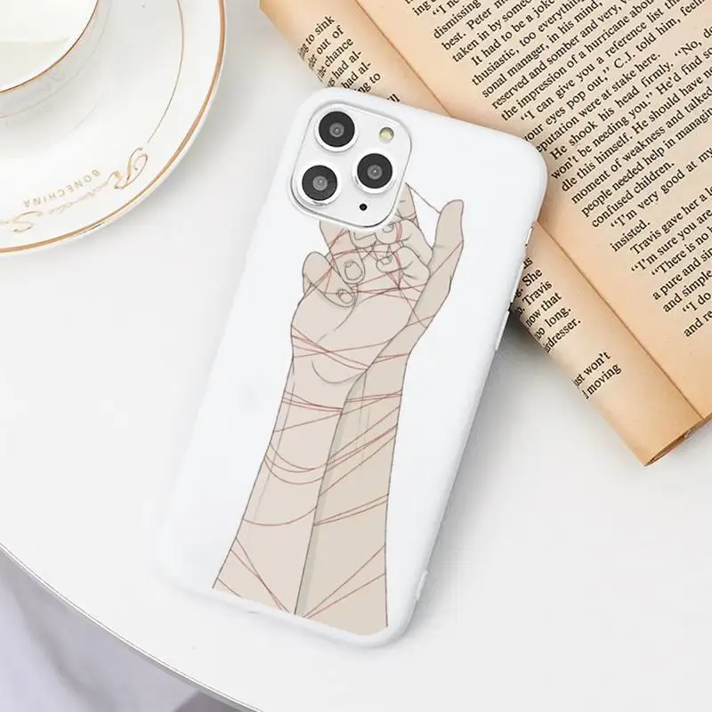 

Finger Art Aesthetic Hand Phone Case Candy Color White for iPhone 11 pro XS MAX 8 7 6 6S Plus X 5S SE 2020 XR