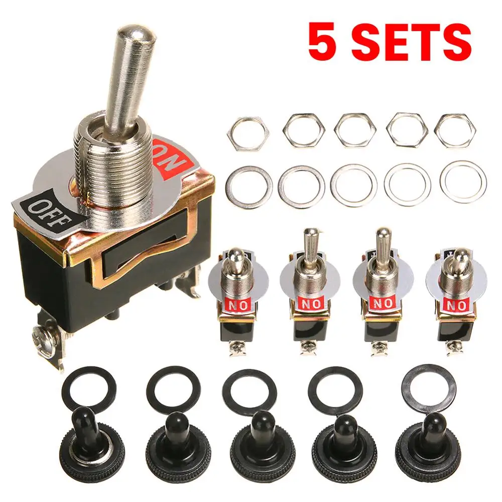 5 шт. x SPST 2Pin Heavy 15A 250 В вкл. ВКЛ. SPDT DPDT Power Rocker тумблер водонепроницаемая