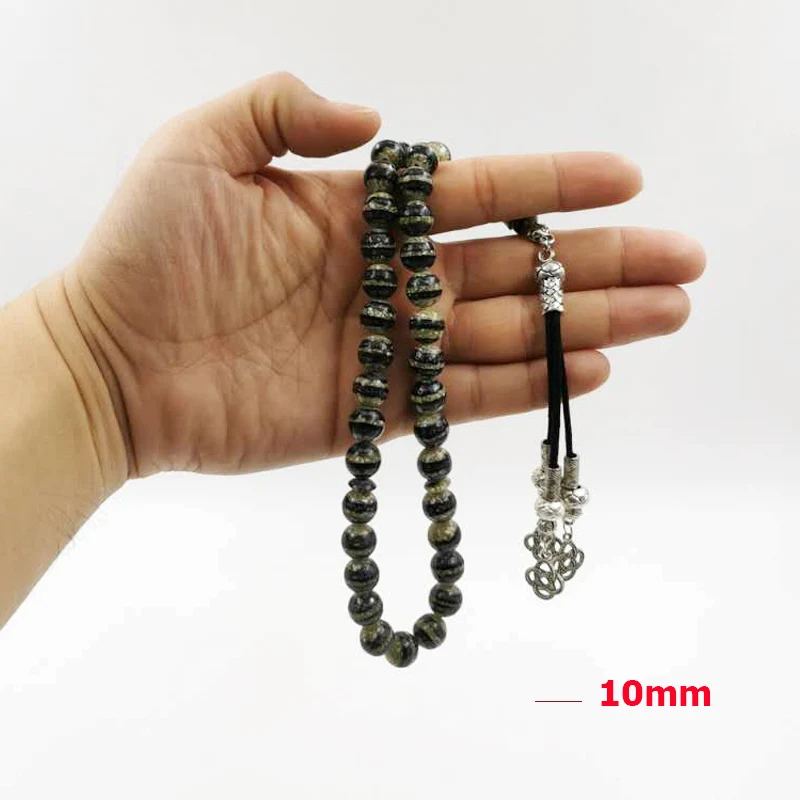 Новый корпус Tasbih черно-белые линии натуральный ручной полированный Розарий