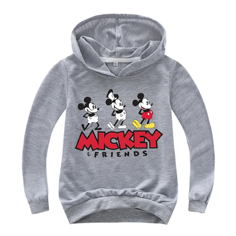 Новая Осенняя Повседневная Толстовка с Микки и Минни для мальчиков девочек