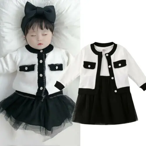 Комплекты модной одежды для маленьких девочек верхняя одежда с длинными