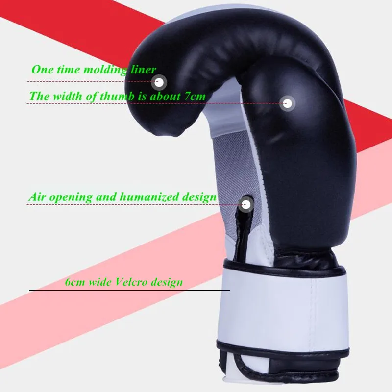 Высокое качество 10 унций боксерские перчатки из искусственной кожи Муай Тай Guantes