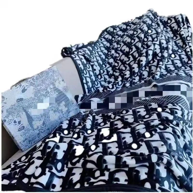 

Best selling light luxury style letter blanket custom 3D super soft flannel blanket 150*200cm for bedroom sofa