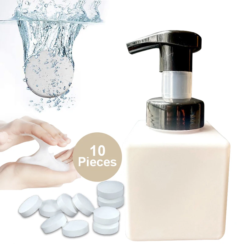 Диспенсер для мыла рук набор бутылок с насосом мытья и пены 10 шт. шипучих таблеток