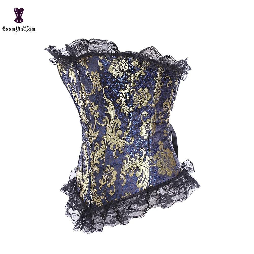Винтажный Женский корсет из парчи корсеты для похудения Корректирующее белье