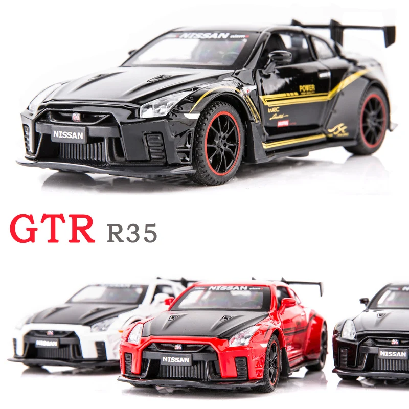 1/32 весы Nissan GTR R35 литой под давлением сплав тянуть назад автомобиль коллекционные