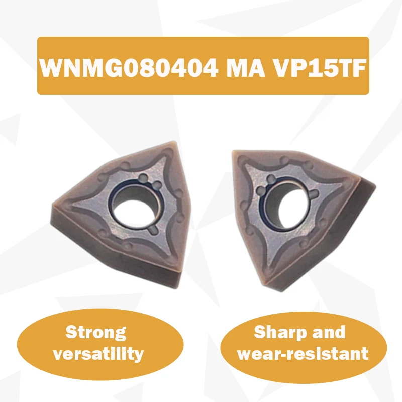 

10 шт. WNMG080404 MA VP15TF карбидные вставки WNMG 080404 лезвие внешний токарный инструмент CNC токарный станок Режущий инструмент Аксессуары