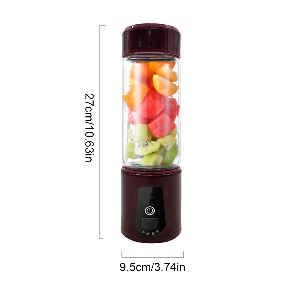 

USB Rechargeable Mini Juicer Blender Electric Fruit Juice mixer with Stainless Steel 6-Blade Smoothie Blenders Food Processor