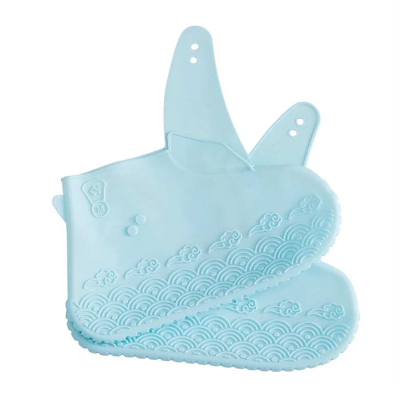 

R58C 1 Pair Silicone Waterproof Shoe Covers Upgrade Reusable Overshoes with Double-breasted Resistant Rain Boots Non-Slip