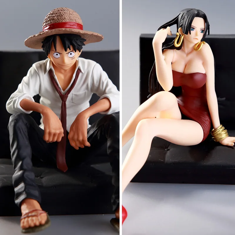 

Japan Anime One Piece Monkey D Luffy Boa Hancock With Sofa PVC Action Figure Collection Model Toys