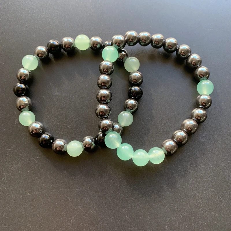 Green Blue Tiger Eye Beads Stone Bracelet for Men Hematite Black Obsidian Beads Health Protection Charm Wrist Jewelry 1pc