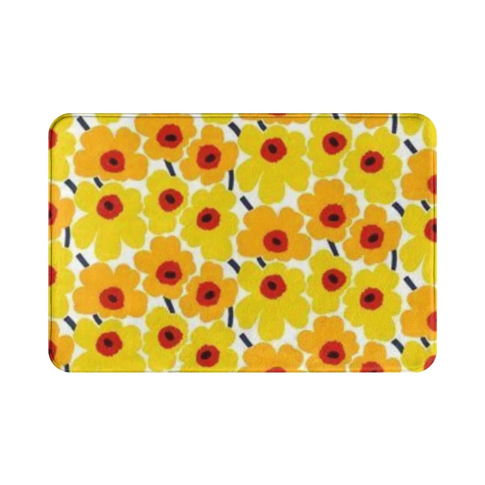 Коврик с цветочным дизайном мягкий нескользящий коврик белый скандинавский