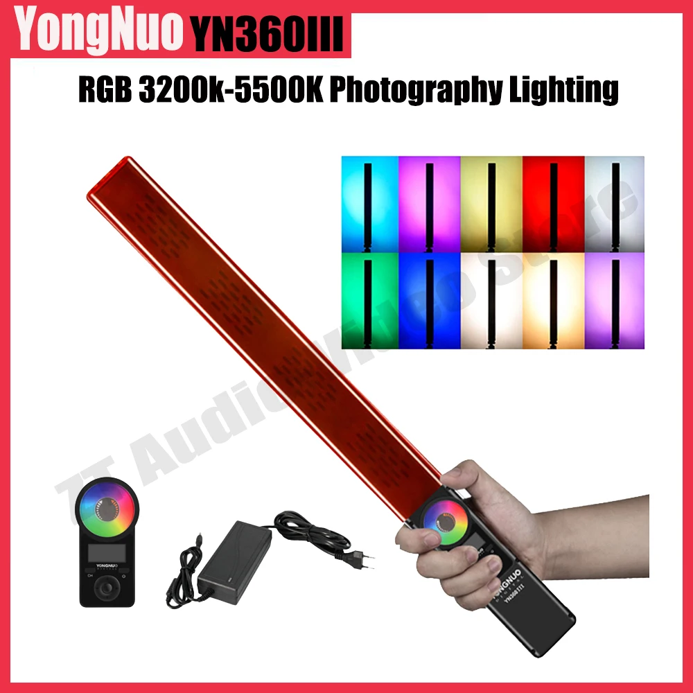 

Yongnuo YN360III YN360 III LED Video Light 3200K-5500K RGB Colorful Handheld Ice Stick Light with Remote Control by Phone App