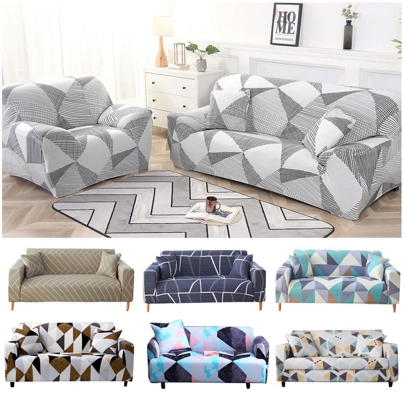 Stretch Slipcovers Sofa Cover Cotton Elastic Covers for Living Room Pets Couch Towel Geometric Style cubre sofa | Дом и сад