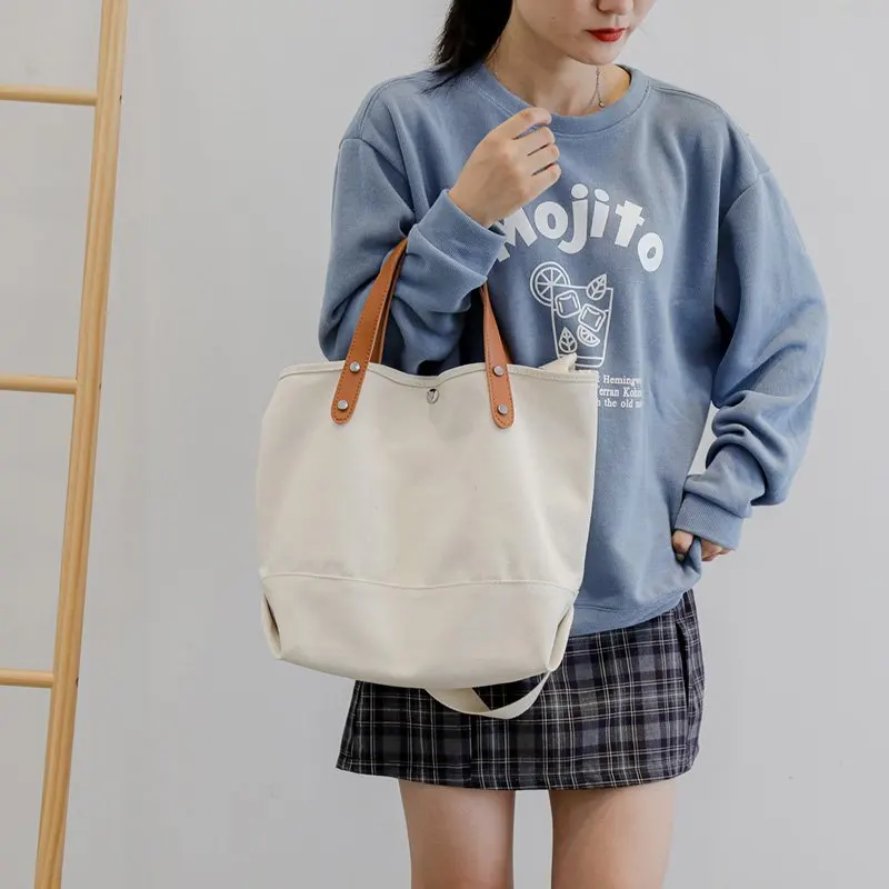 

Large Capacity Handbags Women Bags Designer Female Soft Canvas Shoulder Bag Vintage Ladies Hand Bags Casual Tote Bag Sac A Main