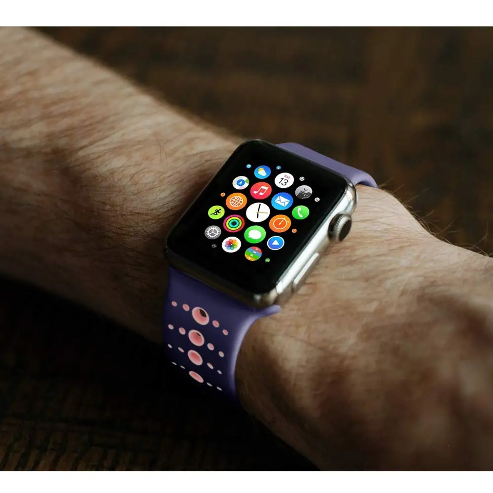 Силиконовый ремешок для apple watch 5 ремешок 44 мм 40 мм iWatch 38 мм 42 мм пористый спортивный ремешок для часов Браслет apple watch 4 3 2 1 38 40