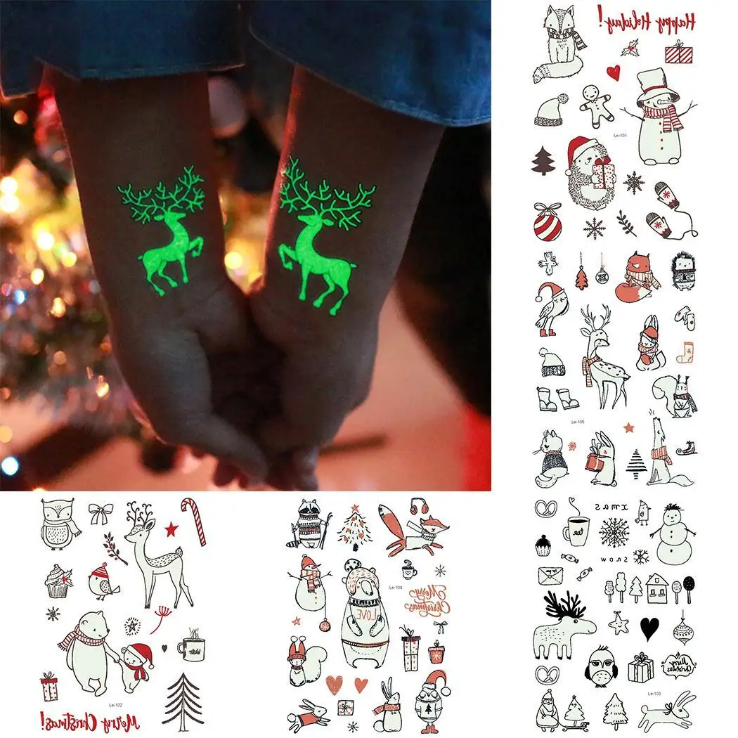 Унисекс Водонепроницаемая светящаяся Татуировка наклейка поддельные