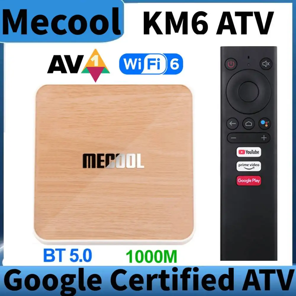 ТВ приставка Mecool KM6 deluxe Amlogic S905X4 Android 10 сертифицированная Google 4 ГБ 64 Гб поддержка Wifi6