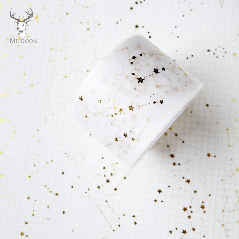 1 рулон 3 см широкая Васи маскирующая лента креативная позолота Созвездие клейкая