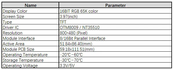 3,97/4 дюйма 480*800 16,7 М HD ips резистивный сенсорный TFT ЖК-модуль дисплей экран панель и Драйвер IC OTM8009 или NT35510