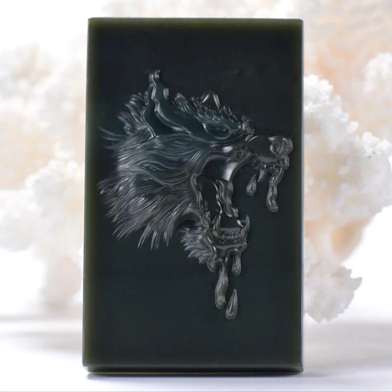 (Hetian) нефрита цин ю Wolfhead нефритовый кулон ювелирные изделия Lucky изгнание злых