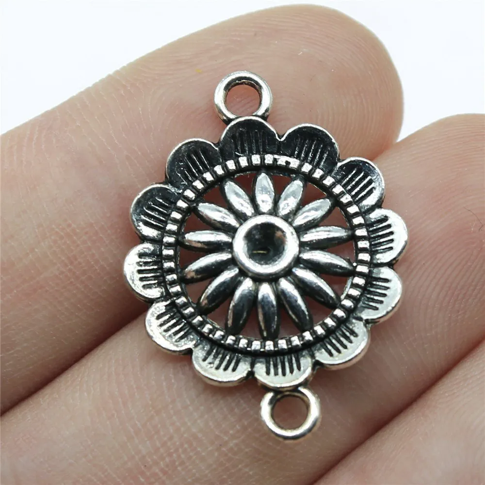 

Pendants Diy Fashion Jewellery 1pcs Flower Connectors bracelet charms for jewelry making 28x21mm