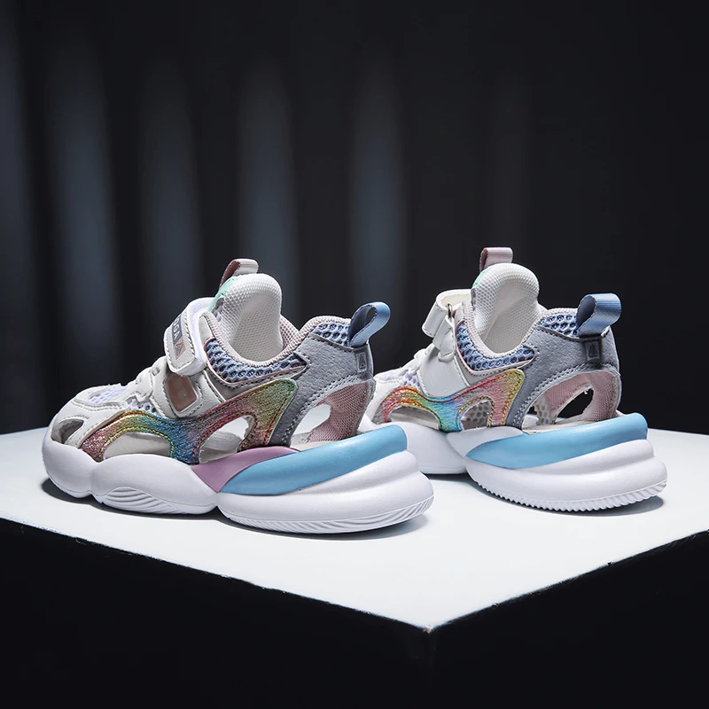 Сандалии детские пляжные мягкие кожаные Нескользящие плоская подошва