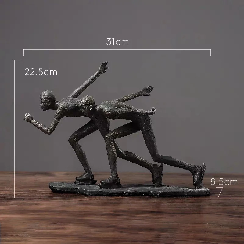 

[MGT]American retro creative skater character statue decoration home living room room decoration crafts