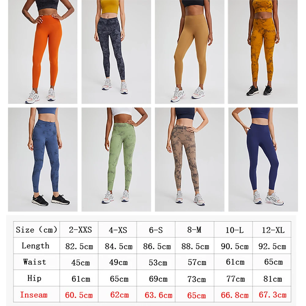 

High Quality-TIE DYE Naked Feel Fitness Workout Legging Women No Camel Toe Squat Proof Sports Pants Sport Gym Legging 2-10