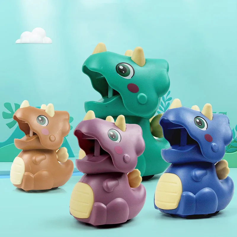 

Игрушки-Динозавры для мальчиков, скользящая инерционная Игрушечная машина, новый мультяшный детский пресс, милые животные, возврат силы, мя...