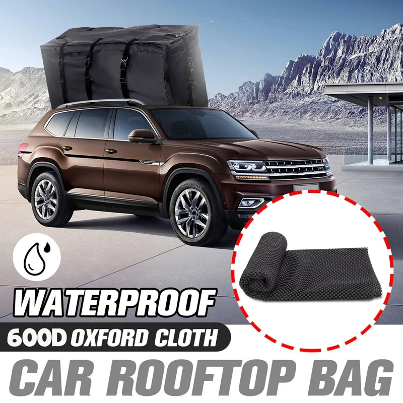 

Багажник на крышу автомобиля 47,2x20x20 дюймов, багажник для хранения на крыше из ткани Оксфорд 600D, водонепроницаемая дорожная сумка с противоск...