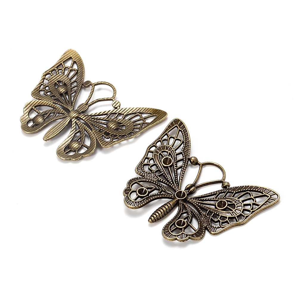 

10pcs 48x37mm DIY Antique Silver Butterfly Retro Charm Pendants for DIY Necklace Handmade Craft Jewelry Making Components