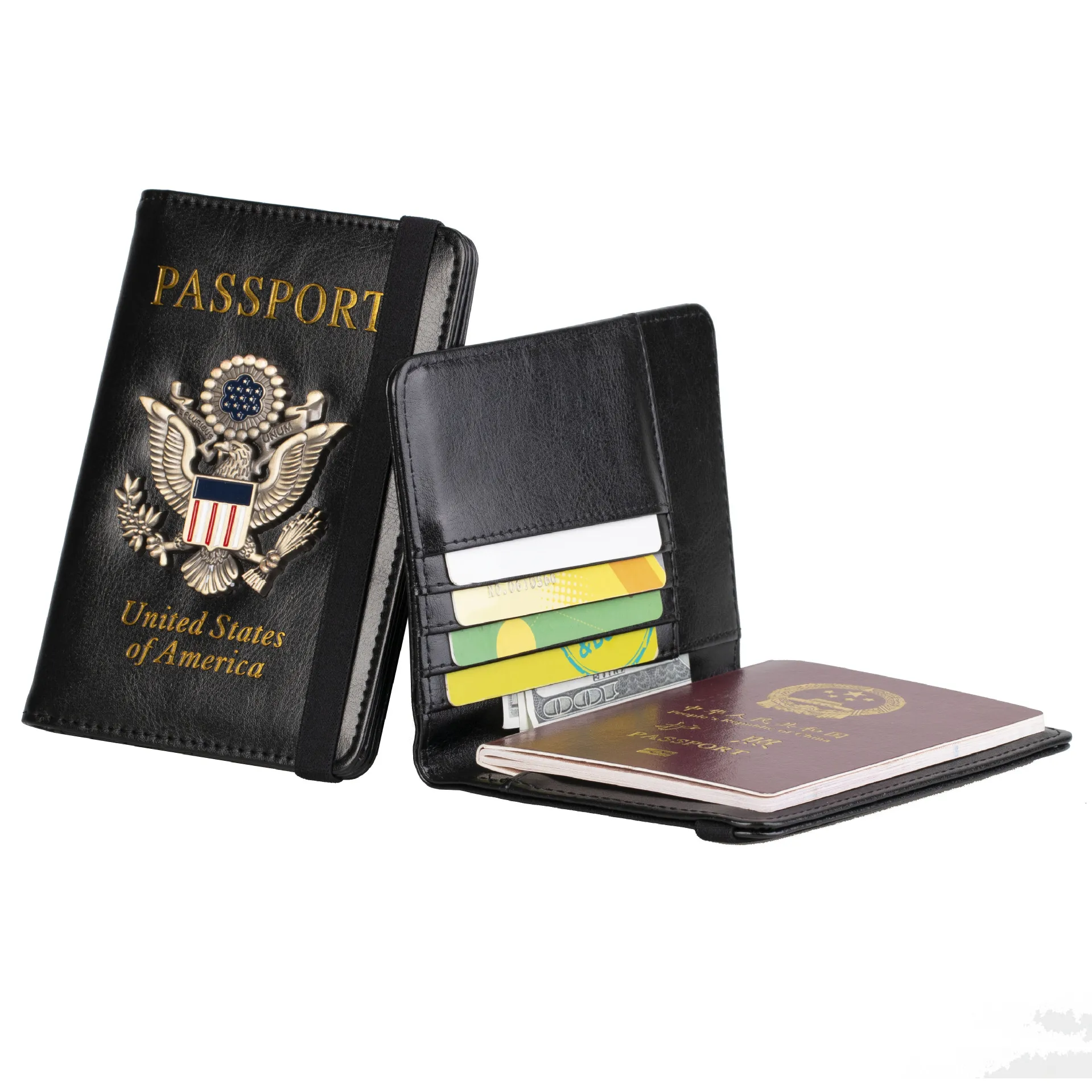 Trassory 2020 Новый дизайн США кожа держатель паспорта RFID Блокировка с эластичной