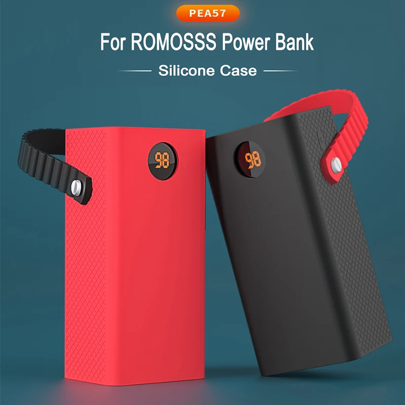 silicone case for romoss pea57 pea60 power bank protection case skin shell for romoss pea57 57000mah pea60 power bank 60000mah free global shipping