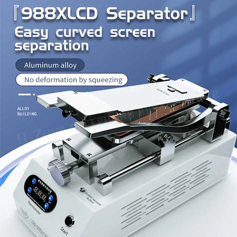

Изогнутый ЖК-сепаратор для экрана TBK 988X, регулируемый нагреватель с постоянной температурой, макс. 7 дюймов, для ремонта экрана Samsung, HUAWEI edge