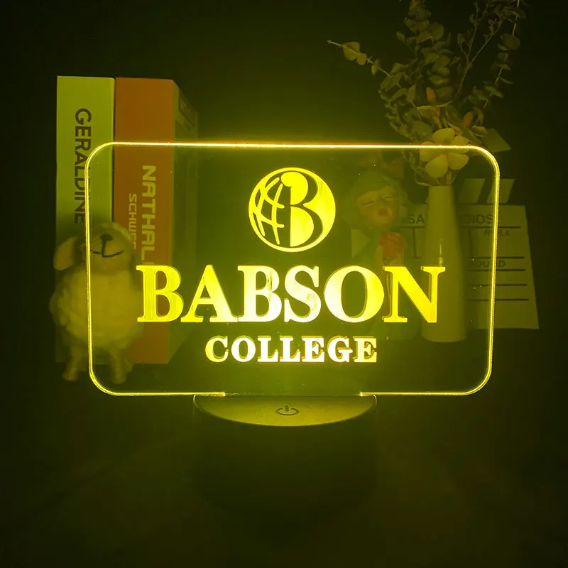 Акриловая 3D неоновая настольная лампа Babson ночник для колледжа светильник