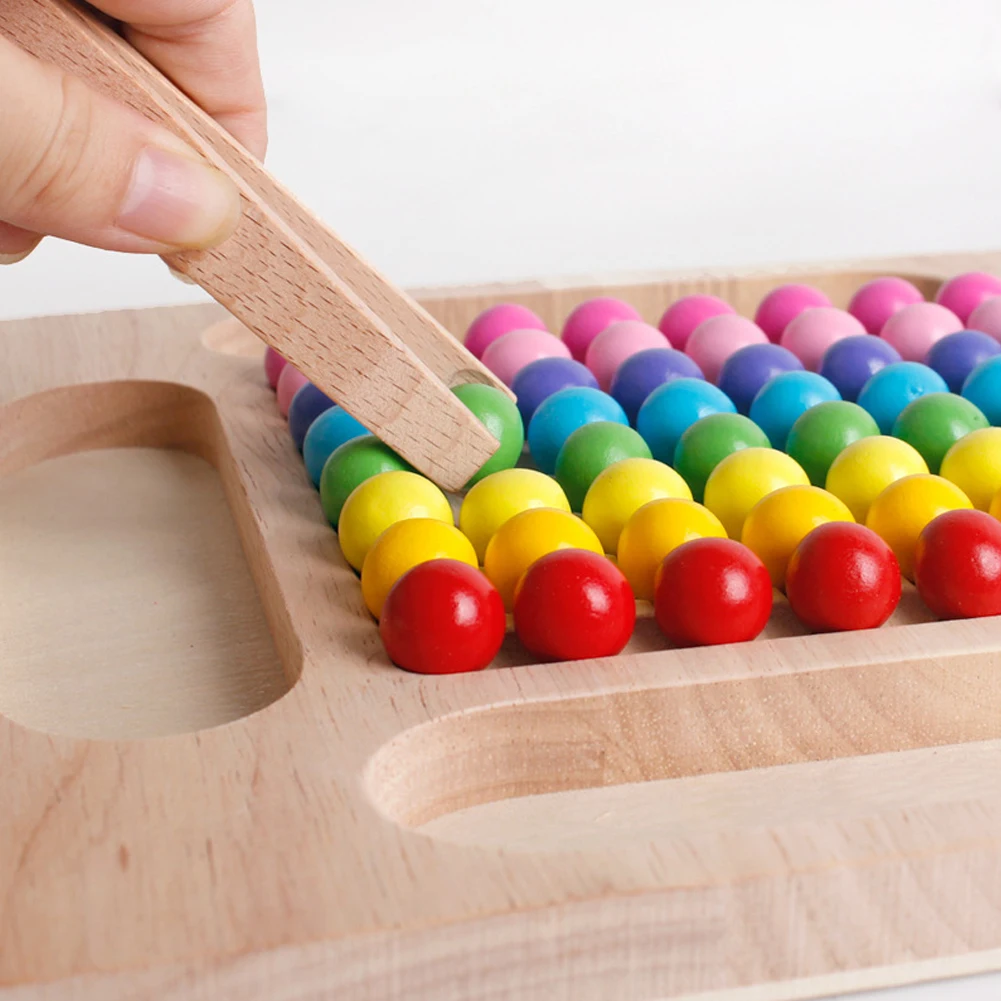 

Kids Wooden Beads Game Montessori Infant Clip Bead Early Educational Puzzle Toys Kids Parent-child Interaction Toys