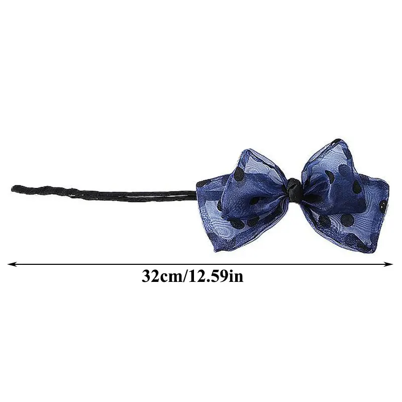 

Polka Dot Net Yarn Bowknot Hair Rope French Style Solid Color Hair Accessories Elegant Temperament Hairdressing Styling Tools